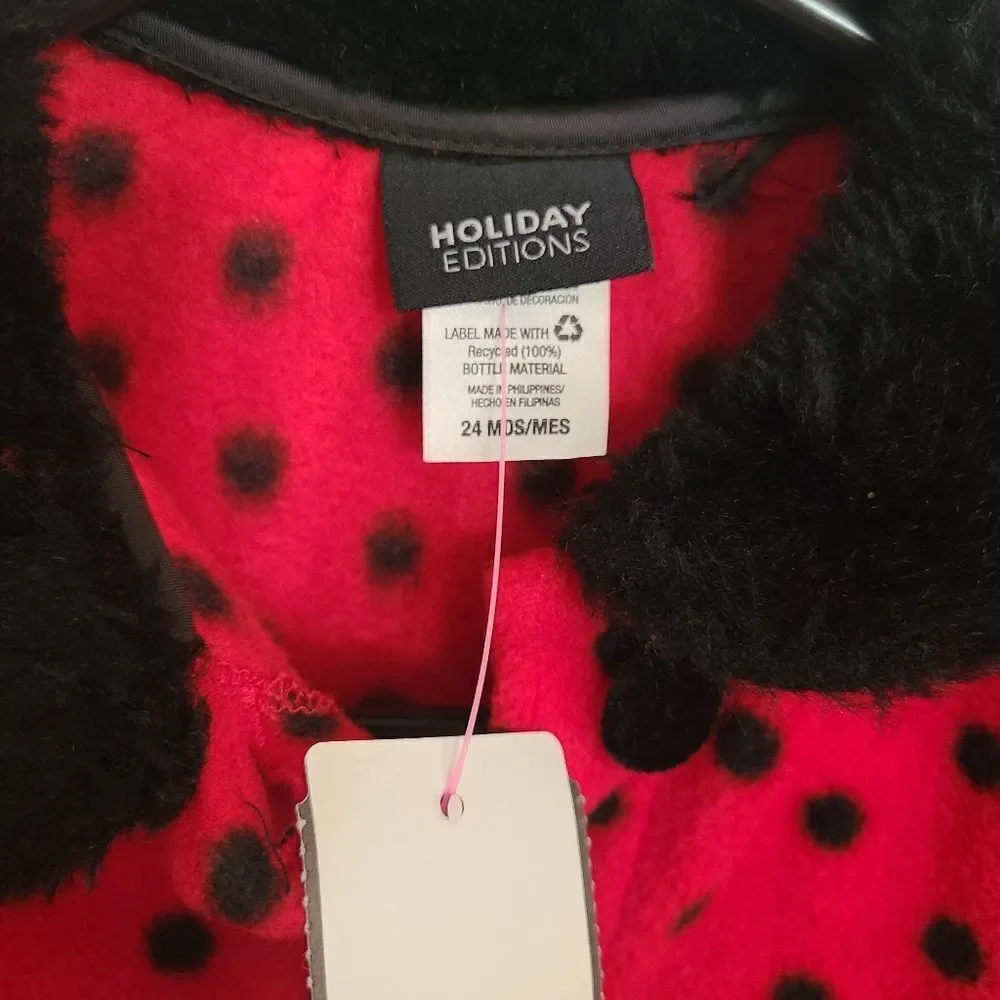 Holiday Editions Coat Velvet Scottie Dog‎ Toddler Faux Fur sz 2T